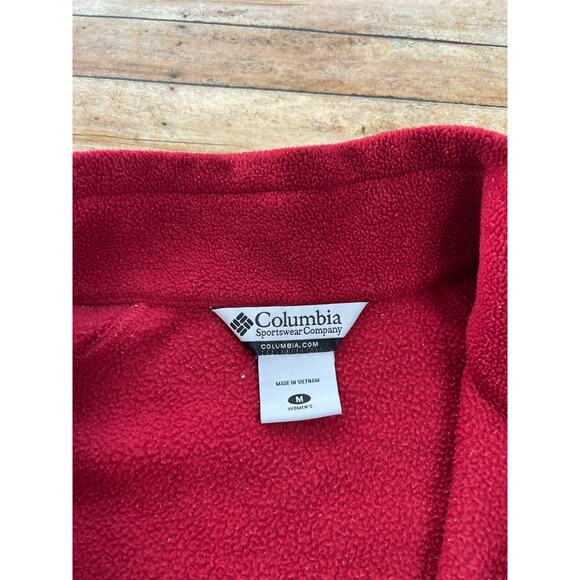 Columbia Sportswear Women's Size M Red Zipper Front Fleece Jacket 207-WL6114 - Picture 7 of 9